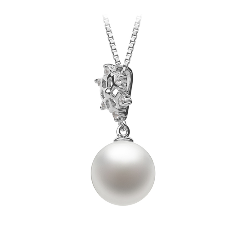 10-11mm AAAA Quality Freshwater Cultured Pearl Pendant in Snow White - #3
