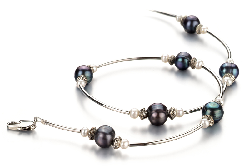 5-7mm A Quality Freshwater Cultured Pearl Necklace in Sophia Black - #2