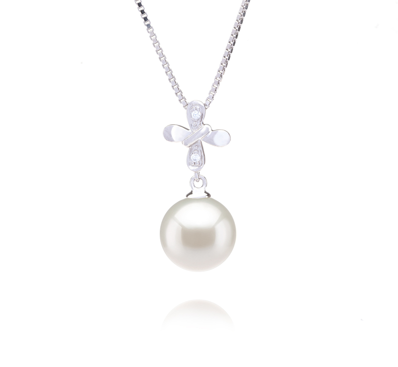 9-10mm AAAA Quality Freshwater Cultured Pearl Pendant in Taylor White - #1