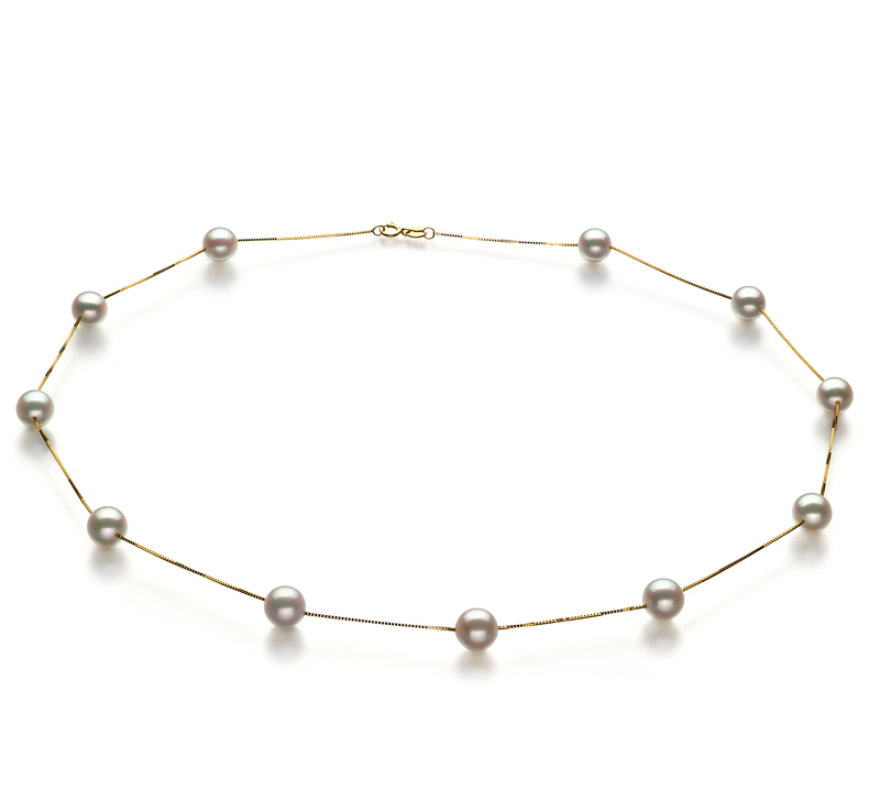 6-7mm AA Quality Japanese Akoya Cultured Pearl Necklace in Tin Cup White - #1