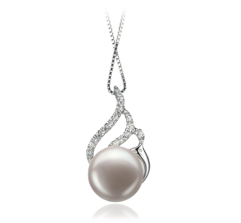 12-13mm AA Quality Freshwater Cultured Pearl Pendant in Tracy White - #1