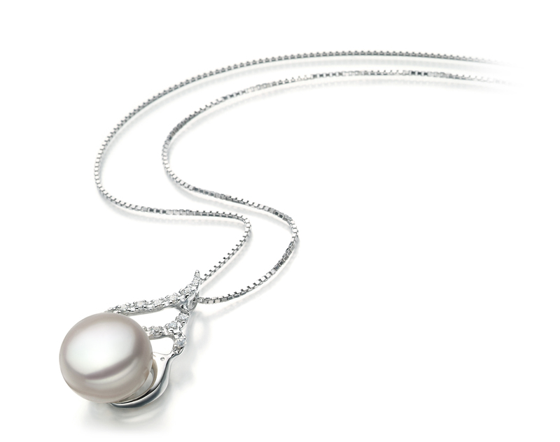 12-13mm AA Quality Freshwater Cultured Pearl Pendant in Tracy White - #2
