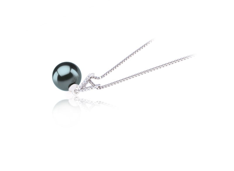 9-10mm AAA Quality Tahitian Cultured Pearl Pendant in Vondra Black - #2