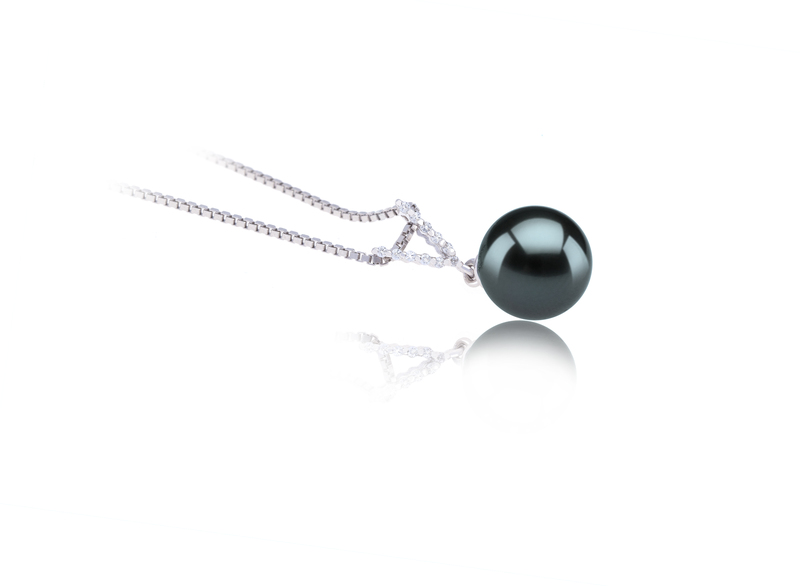 9-10mm AAA Quality Tahitian Cultured Pearl Pendant in Vondra Black - #3