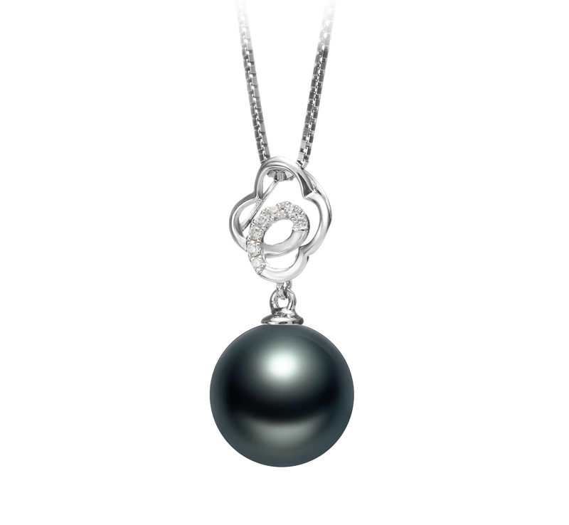 10-11mm AAA Quality Tahitian Cultured Pearl Pendant in Yael Black - #2