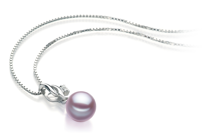 7-8mm AAAA Quality Freshwater Cultured Pearl Pendant in Zalina Lavender - #2