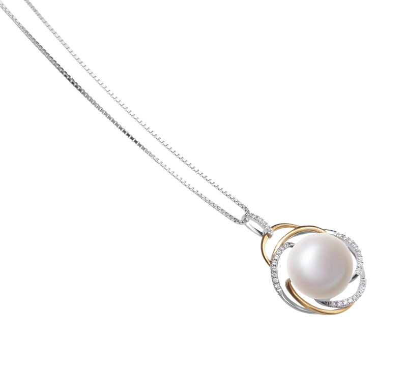 12-13mm AA Quality Freshwater Cultured Pearl Pendant in Zina White - #3