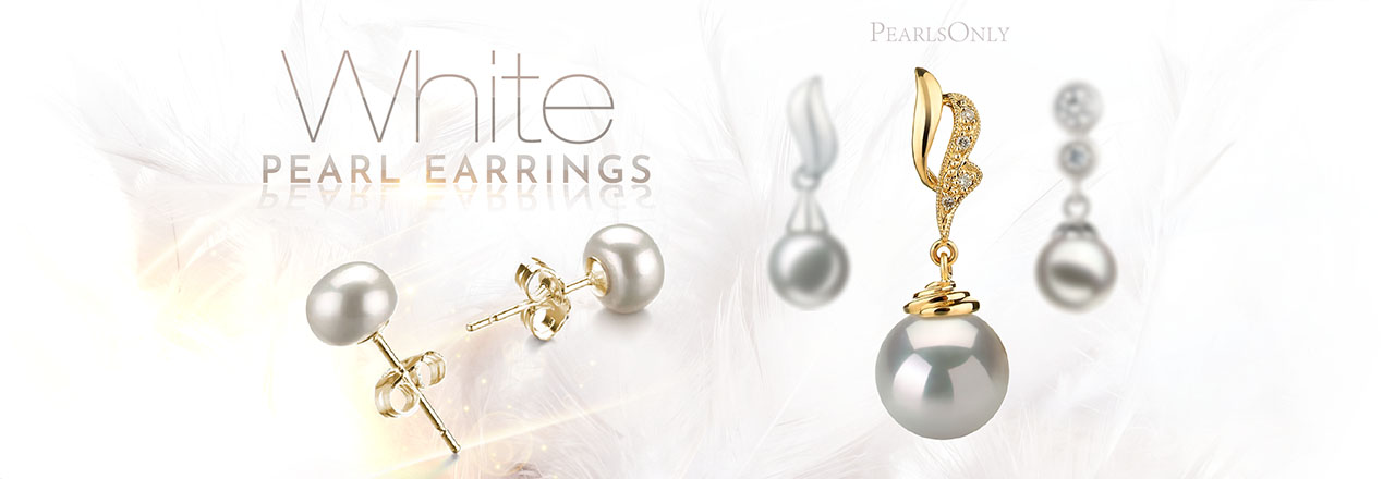 PearlsOnly White Pearl Earrings